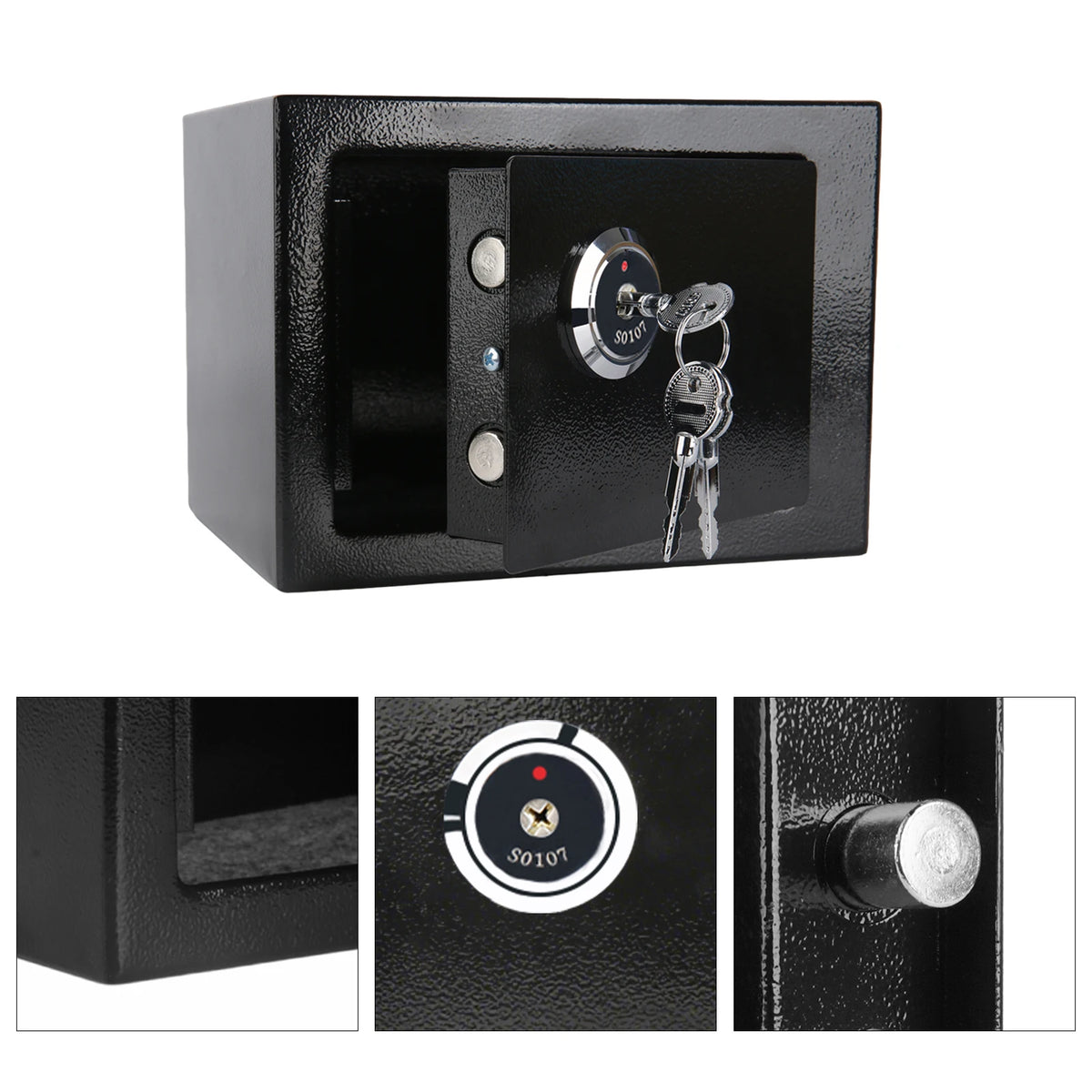 Petit coffre-fort à clé Warmom 22,8 cm – Noir – PFE