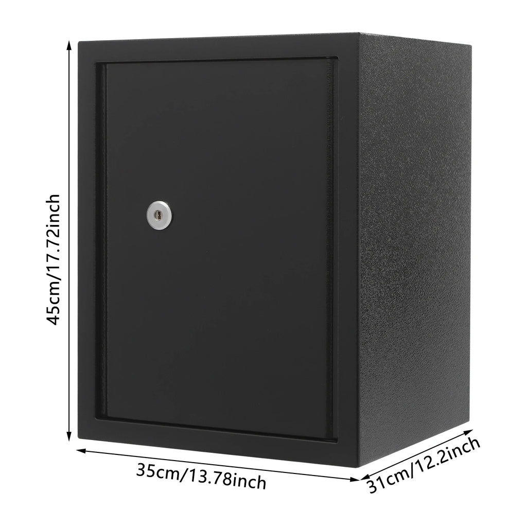 Grand coffre-fort à clé 60 L – Noir – Étagère amovible