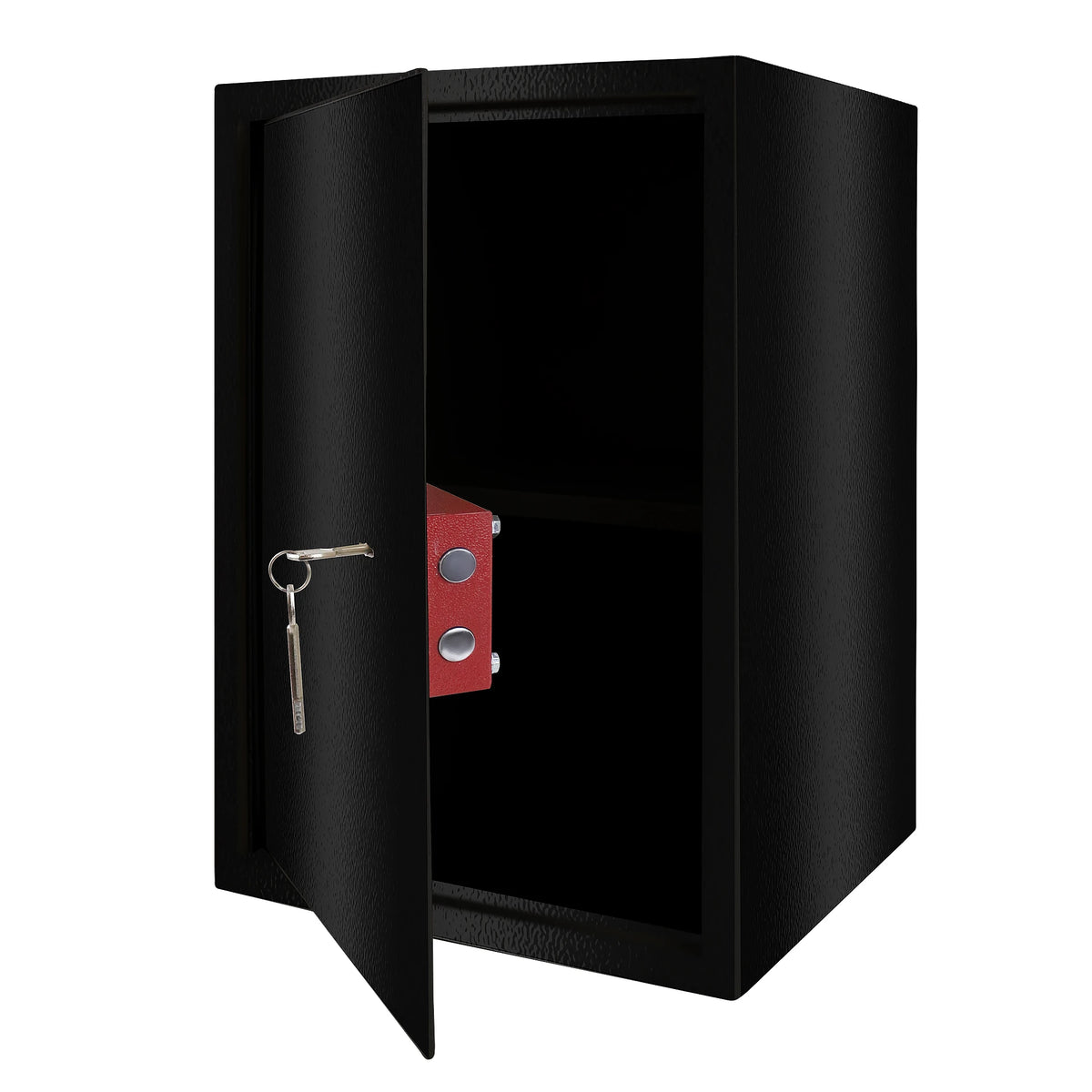 Grand coffre-fort à clé 50 cm – Noir – 2 niveaux