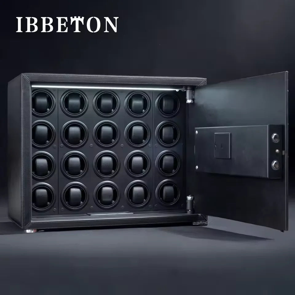 Coffre à montres IBBETON – 20 remontoirs – Marron