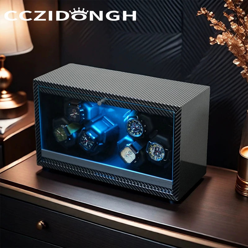 Remontoir pour 3 montres automatiques – Couvercle vitré et LED