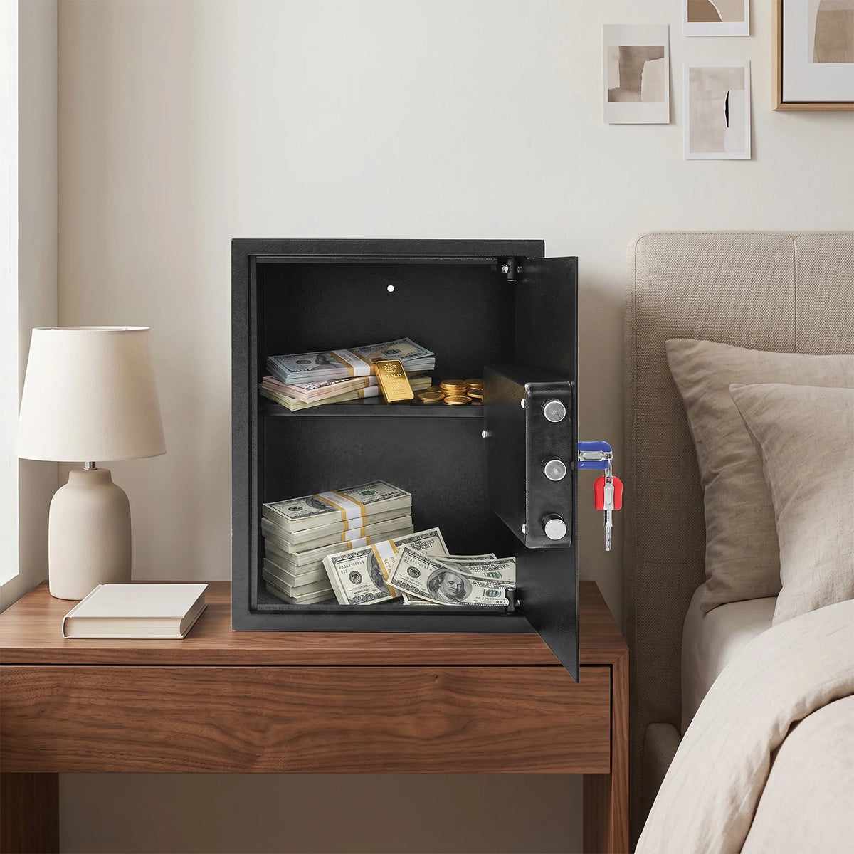 Coffre-fort à clé 35 L – Noir – 35 × 31 × 45 cm