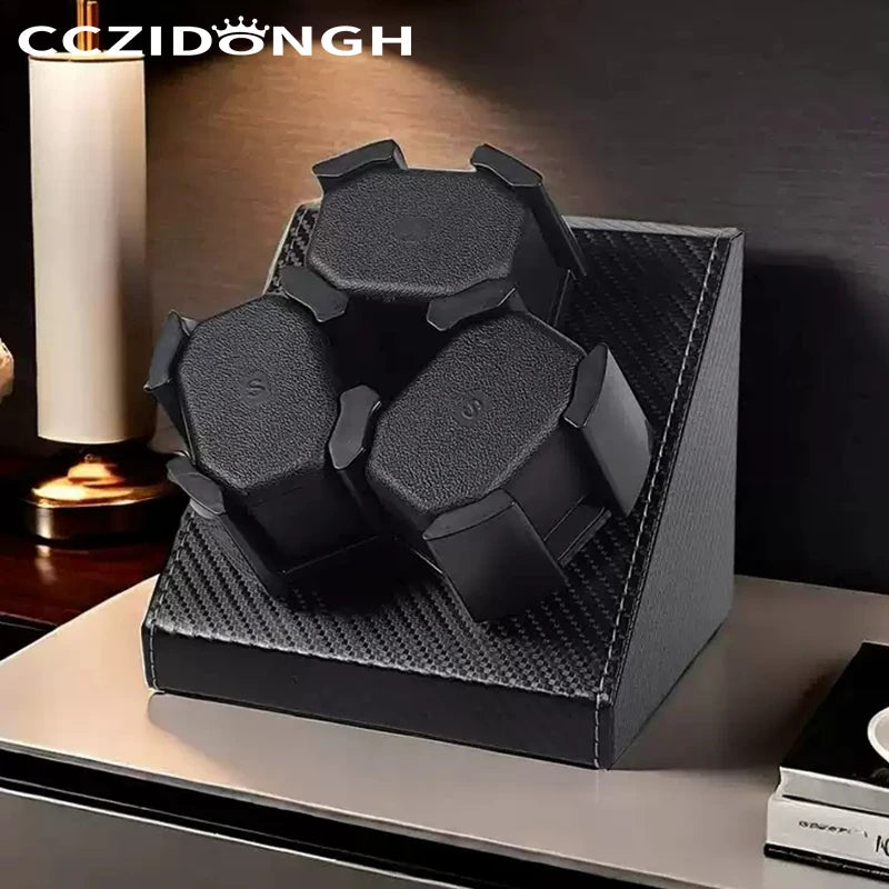 Remontoir pour 3 montres automatiques – Support ouvert noir