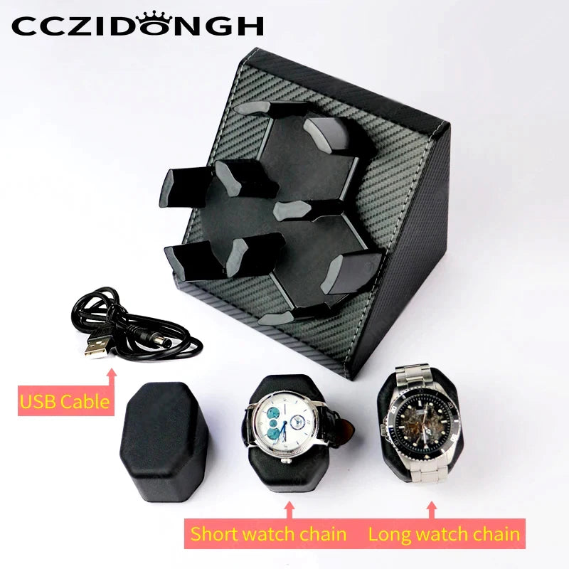 Remontoir pour 3 montres automatiques – Support ouvert noir