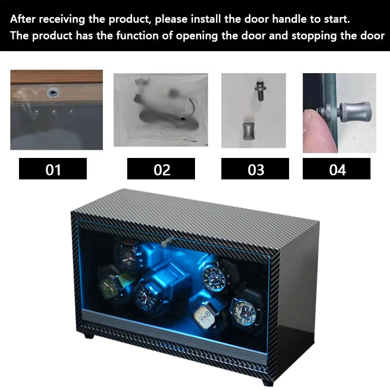 Remontoir pour 6 montres automatiques – Couvercle vitré et LED