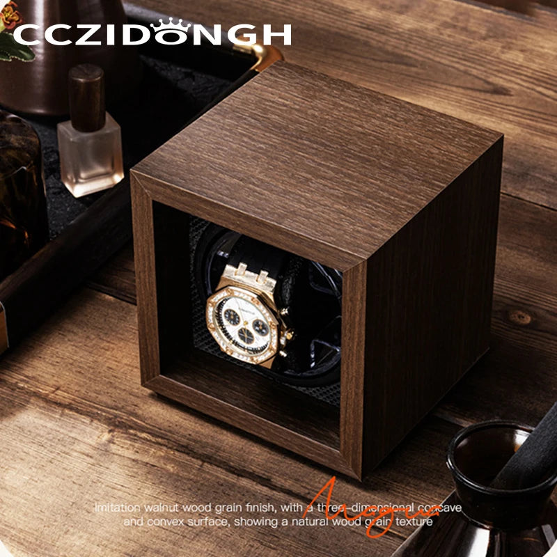 Remontoir en bois pour 4 montres automatiques