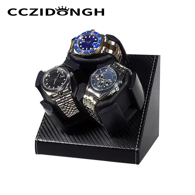 Remontoir pour 3 montres automatiques – Support ouvert noir