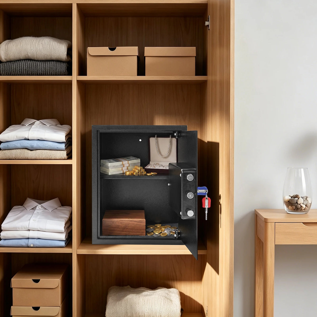 Coffre-fort à clé 35 L – Noir – 35 × 31 × 45 cm
