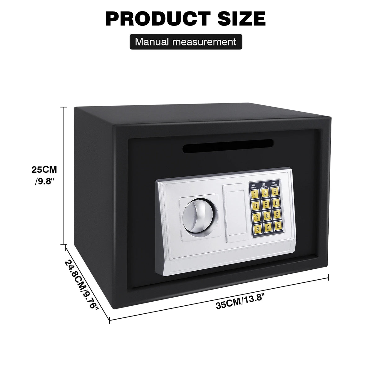 Coffre-fort à code BRIEFNESS 16 L – Noir – Fente à monnaie