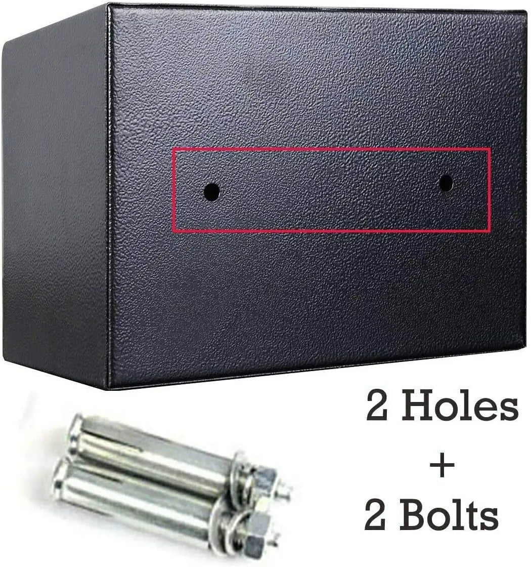 Petit coffre-fort à code 8,5 L – Noir – Clé de secours