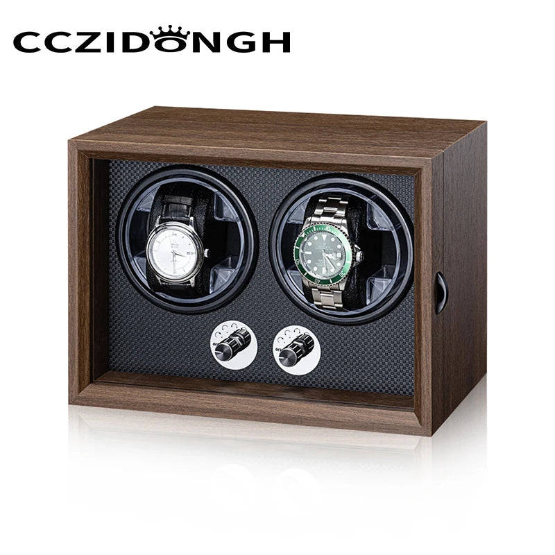 Remontoir en bois pour 2 montres automatiques