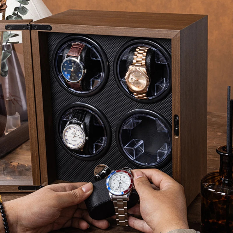 Remontoir en bois pour 2 montres automatiques