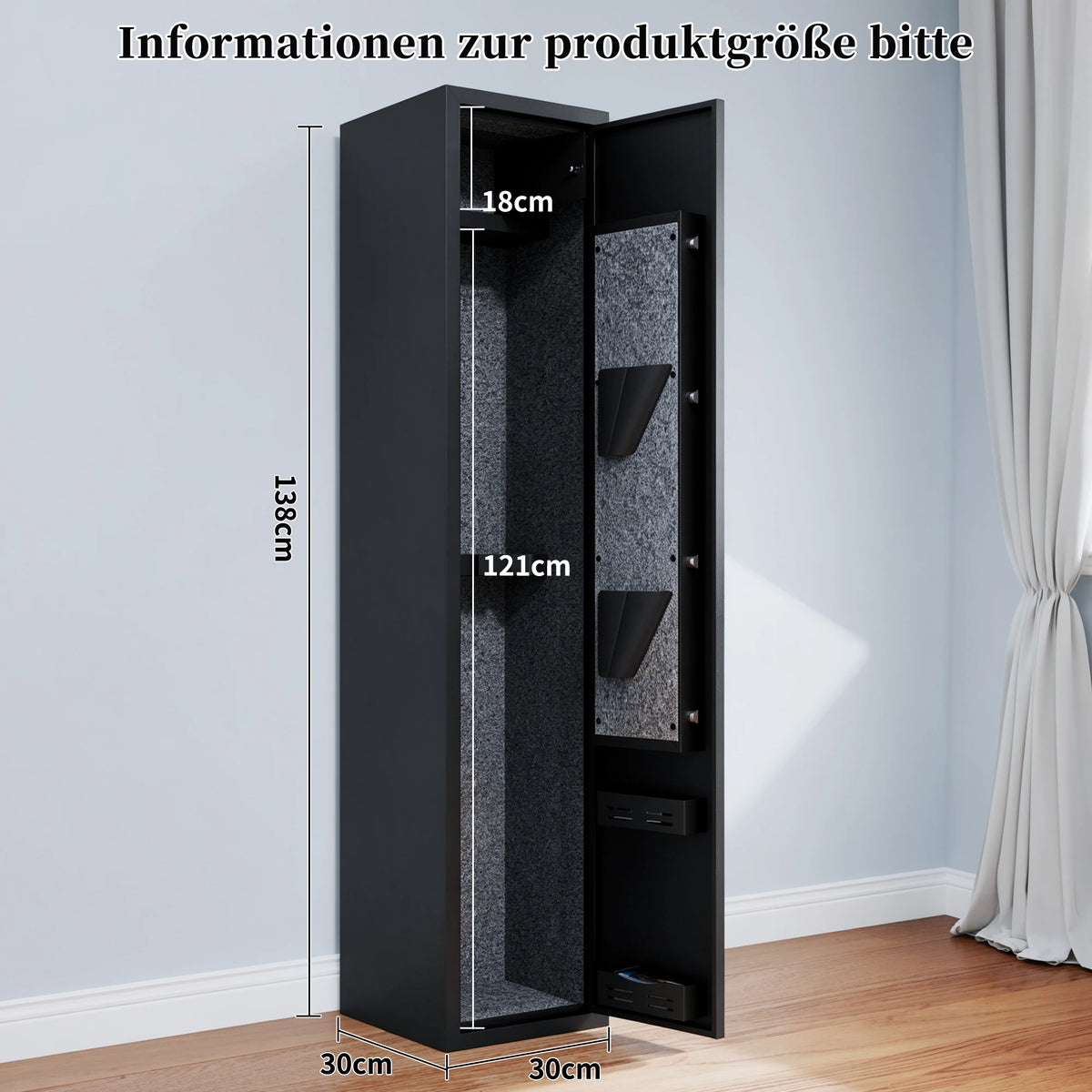 Armoire à fusils à code – Largeur intérieure 24 cm – Noir