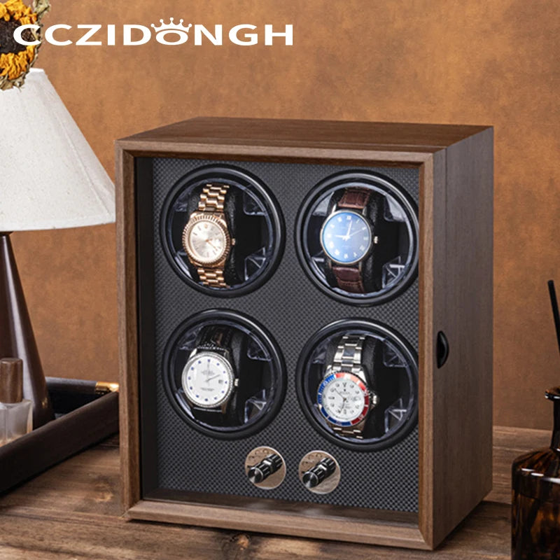 Remontoir en bois pour 2 montres automatiques