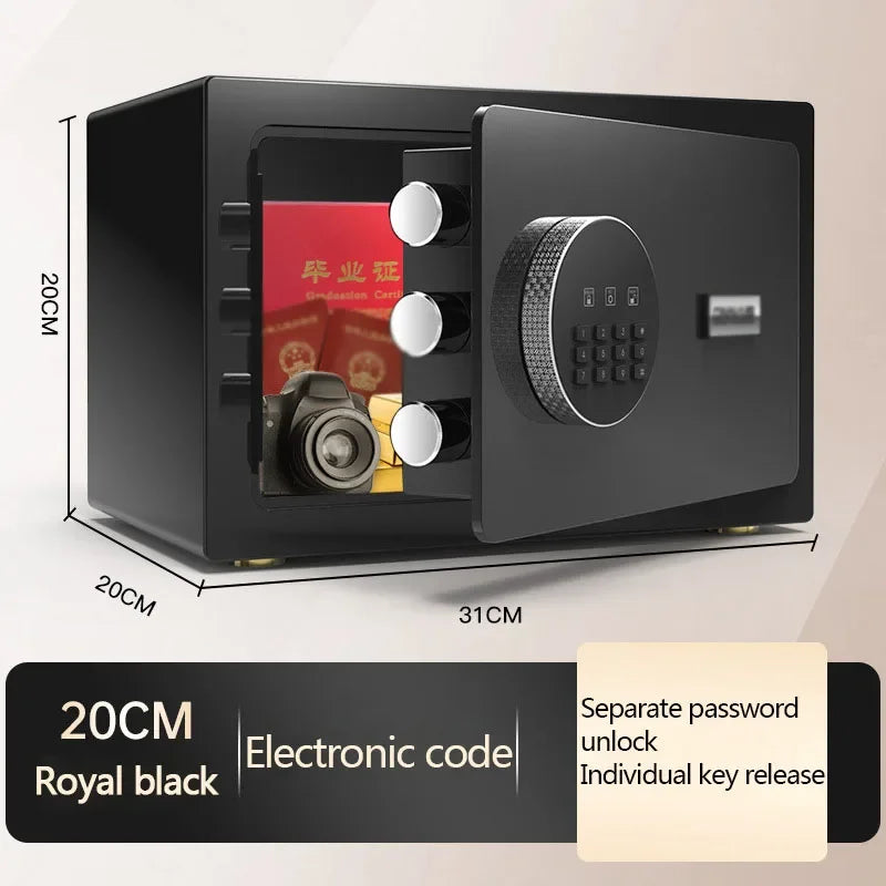 Petit coffre-fort connecté WiFi 20 cm – Noir
