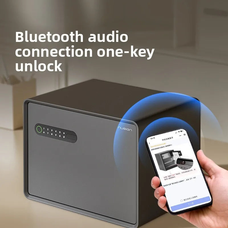 Coffre-fort biométrique Bluetooth NS950 – Blanc amande