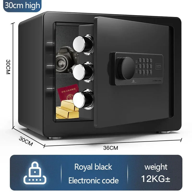 Petit coffre-fort connecté WiFi 20 cm – Noir
